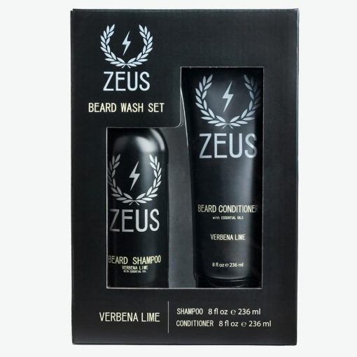 Zeus Beard Shampoo And Conditioner Set (8 Fl Oz), Zeus Verbena Lime