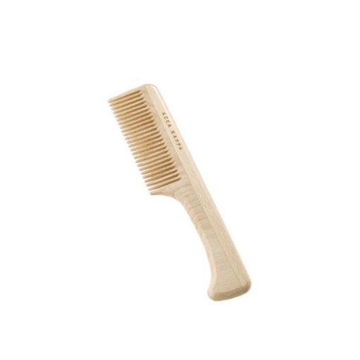 Acca Kappa Beech Wood Fine Tooth Comb With Handle